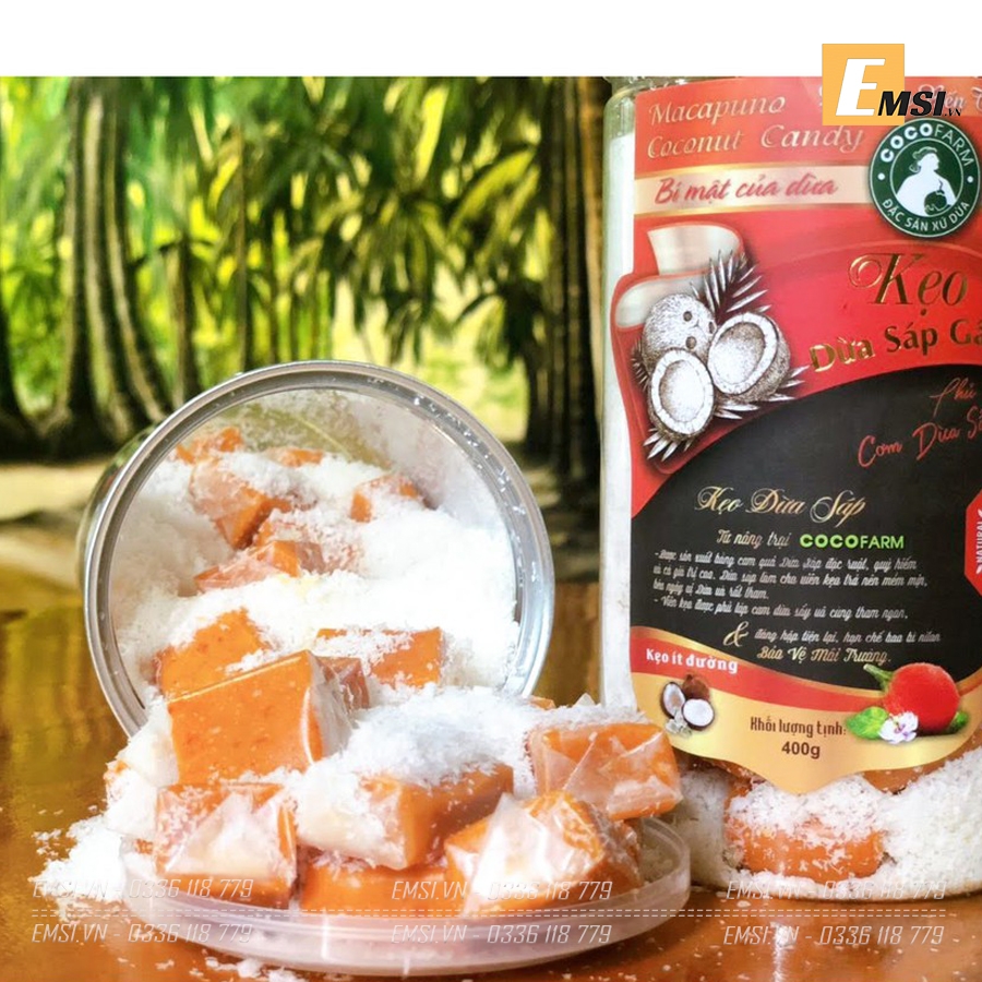 Đặc sản: Kẹo Dừa Sáp Hoa Tuyết đủ vị hủ 400gr