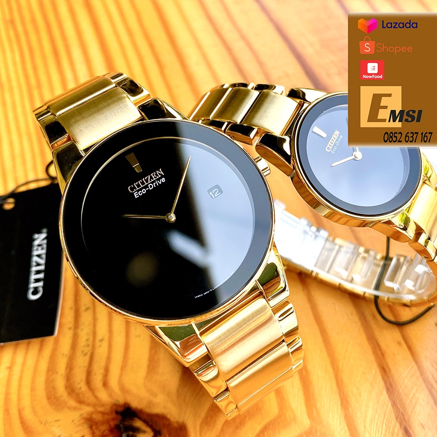 Đồng hồ cặp Citizen Eco Drive Axiom AU1062-56E & GA1052-55E
