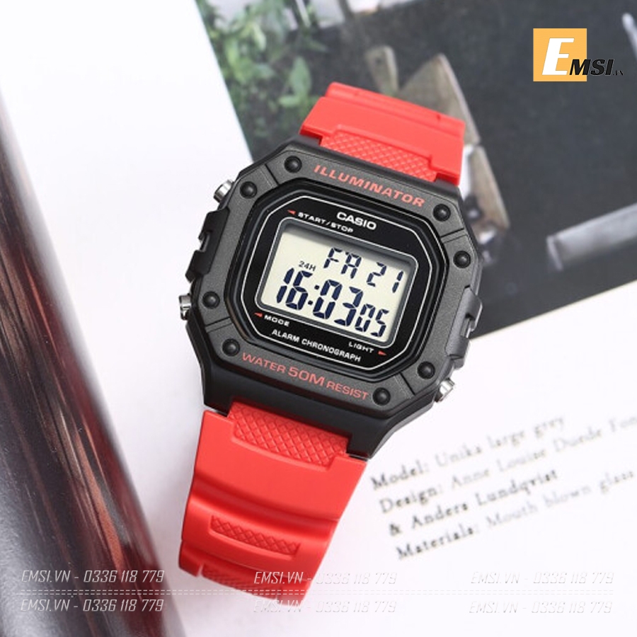 Casio W-218H-4BVDF | W-218H-4B | Đồng hồ nam điện tử - Chính hãng