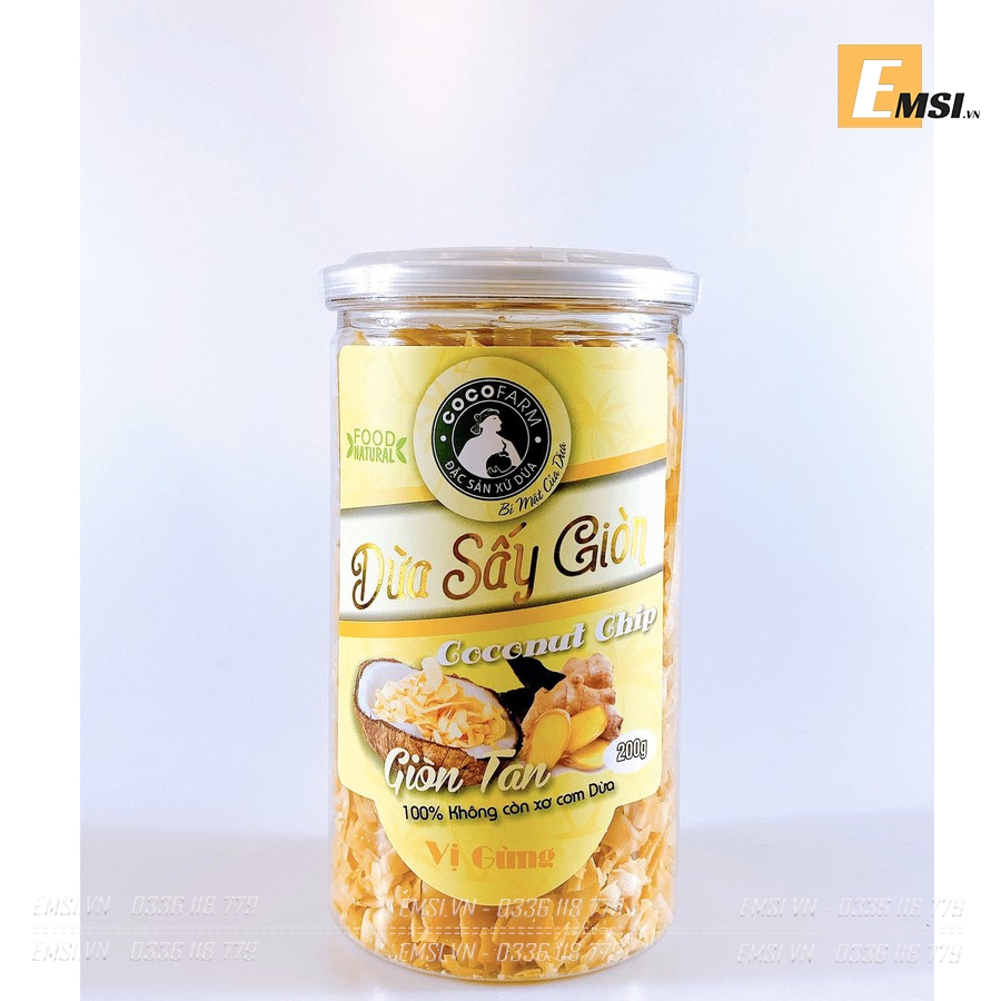 Đặc sản: Dừa sấy giòn đủ vị hủ 200gr
