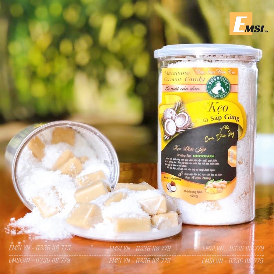 Đặc sản: Kẹo Dừa Sáp Hoa Tuyết đủ vị hủ 400gr