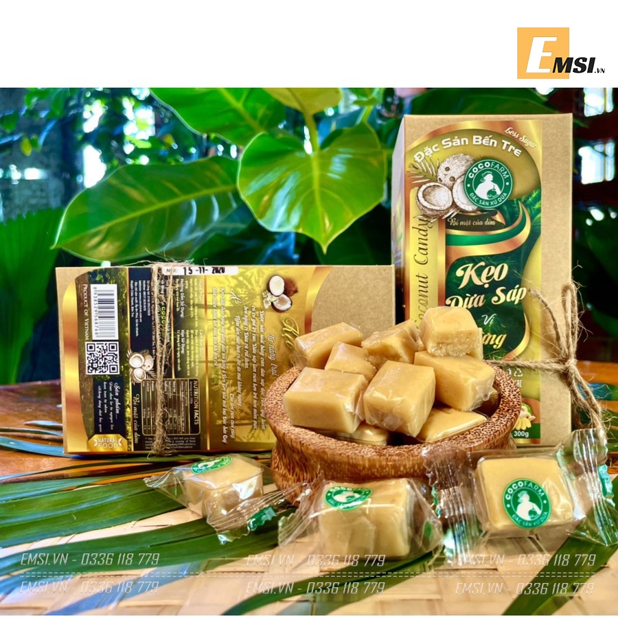 Đặc sản: Kẹo Dừa Sáp Cocofarm đủ vị 300gram