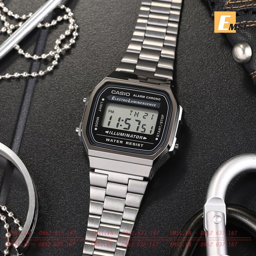 Casio A168WGG-1ADF – Nam – Kính Nhựa – Quartz (Pin) - Chính Hãng Bảo Hành 5 Năm