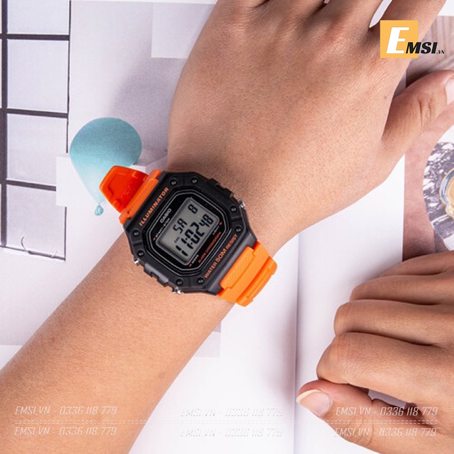 Casio W-218H-4B2VDF - Đồng Hồ Nam - Điện Tử - Kính Nhựa - Size Mặt 43mm - Bảo Hành 5 Năm - Chính Hãng