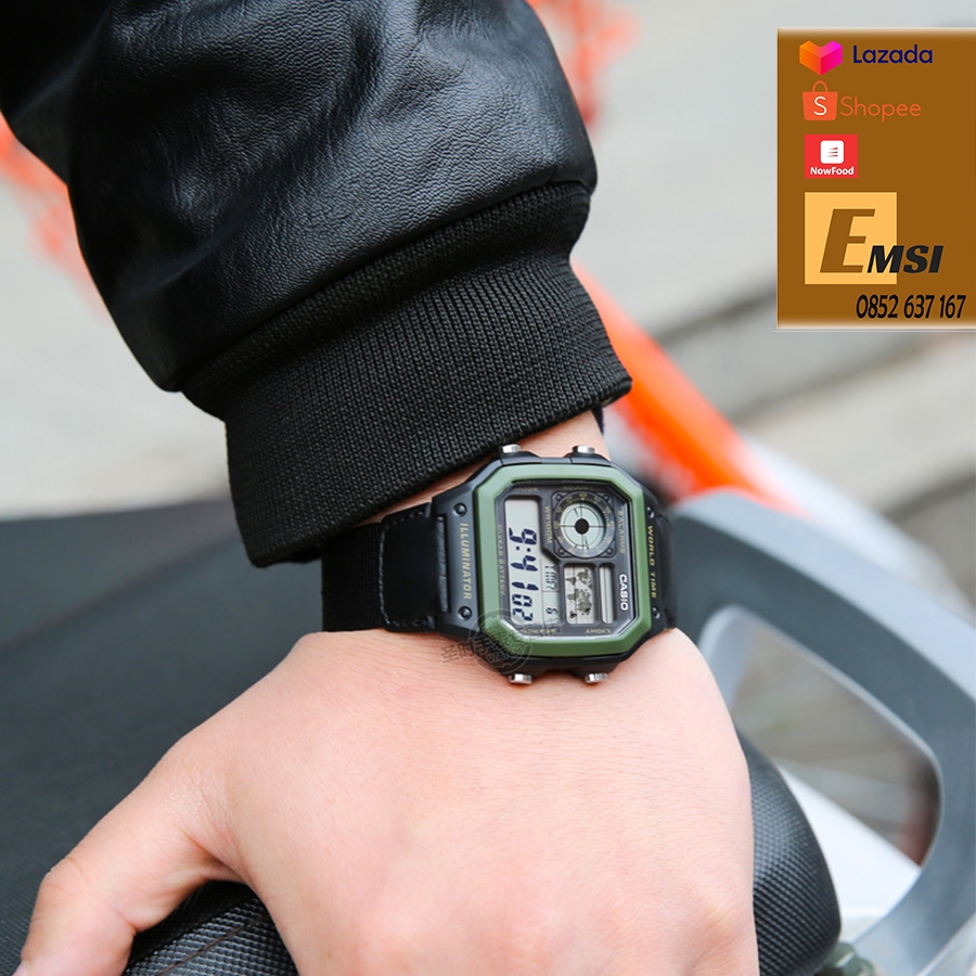 CASIO WORLDTIME AE-1200WHB-3B | PIN 10 NĂM | AE-1200WHB-3BVDF