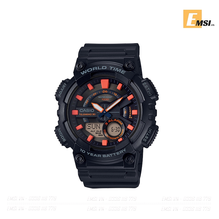 AEQ-110W-1A2VDF – NAM – KÍNH NHỰA – QUARTZ (PIN) – DÂY CAO SU