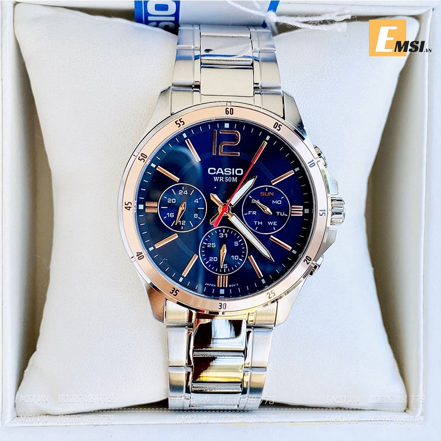 Đồng Hồ Nam Casio MTP-1374D-2A2 Dây Kim Loại