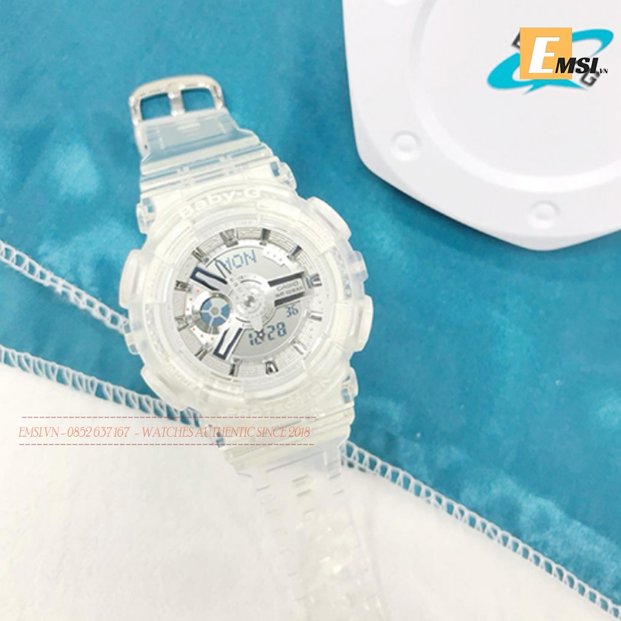 BA-110CR-7ADR | Đồng Hồ Casio | Baby-G | Nữ | Dây Nhựa Màu Trắng | Chống Nước 100m - Emsi.vn