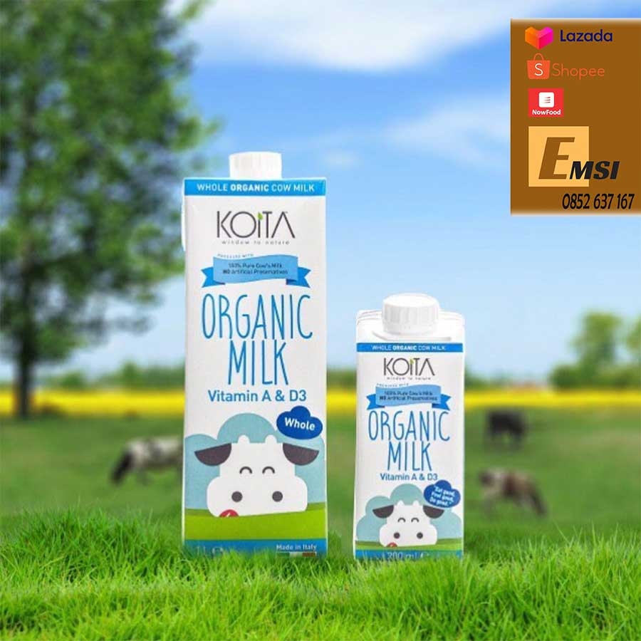 Thùng 24 hộp - Sữa tươi hữu cơ Koita nguyên kem 200ml (sữa bò)