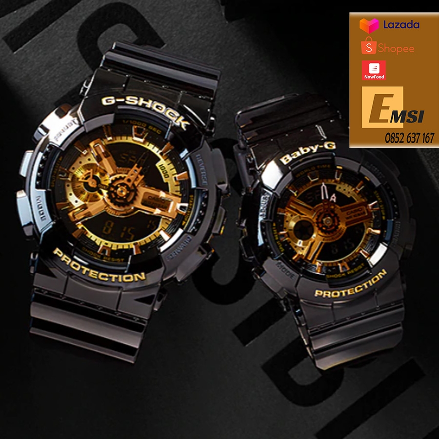 Đồng hồ Casio G-Shock GA-110GB-1A & BA-110-1A