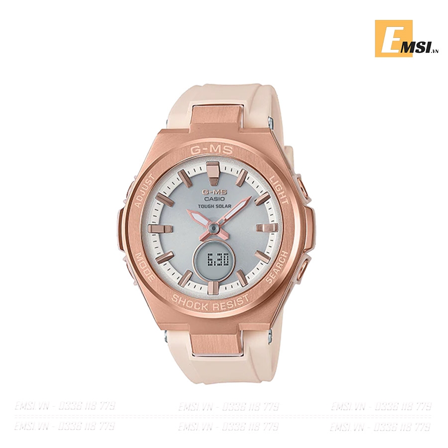 Baby-G MSG-S200G-4A - Đồng Hồ Nữ - Năng Lượng Mặt Trời - Size Mặt 38.5mm - Kính Khoáng - Dây Nhựa - Chống Nước 10ATM - Bảo Hành 5 Năm