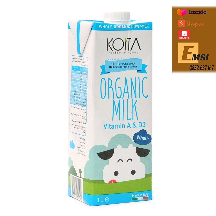 Sữa tươi hữu cơ Koita nguyên kem 1L (sữa bò)