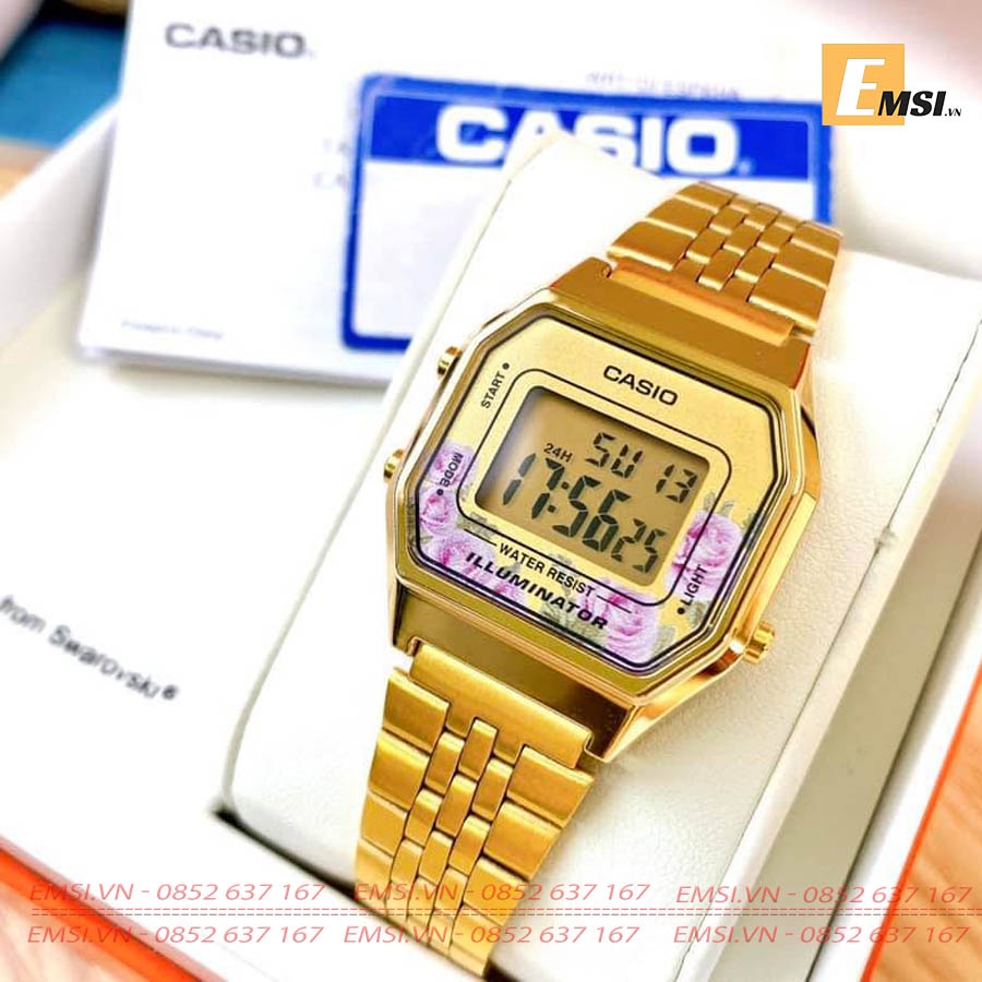 Tổng hợp Đồng hồ Casio, Đồng hồ nữ dây thép LA680 chính hãng EMSI.VN