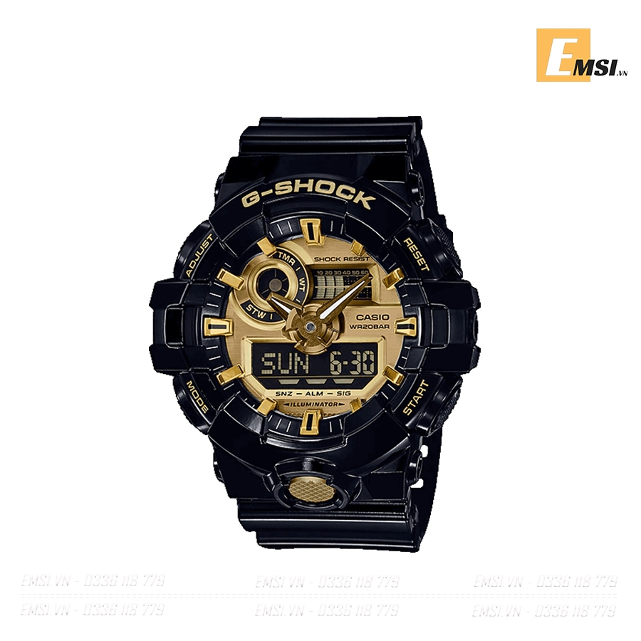 G-Shock GA-710GB-1A - Đồng Hồ Nam - Điện Tử - Size Mặt 53.4mm - Kính Khoáng - Dây Nhựa - Chống Nước 20ATM -