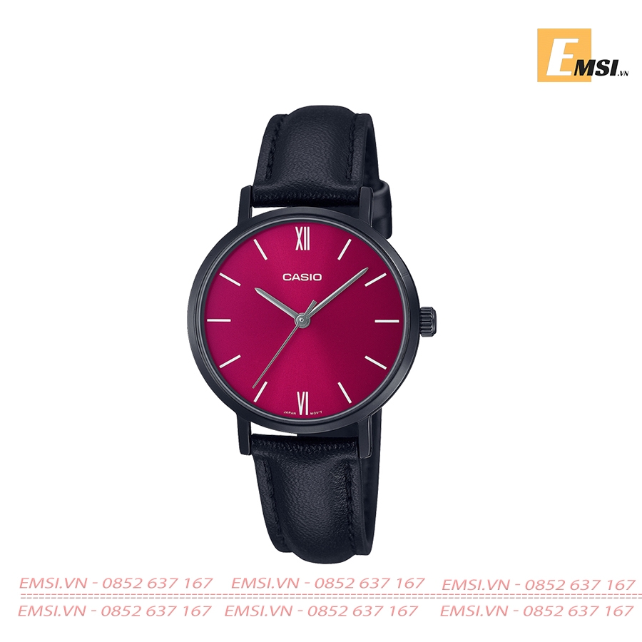 LTP-VT02BL-4A | Đồng Hồ Casio | Nữ | Dây Da Màu Đen | 3 Kim | Chống Nước