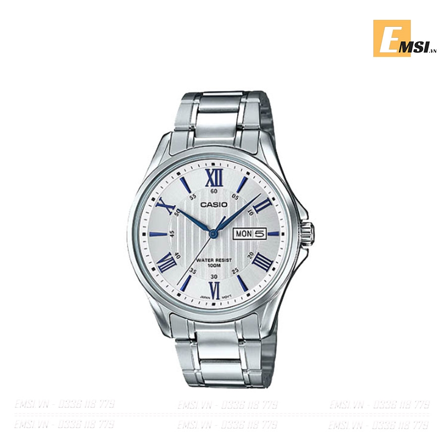 Đồng hồ Nam Casio MTP-1384D-7A2 - Dây Kim Loại – Quartz – 10ATM - Emsi.vn chính hãng