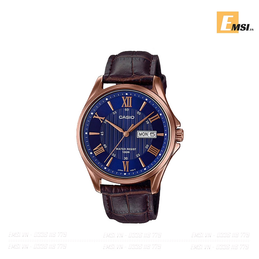 Đồng Hồ Nam Dây Da Casio Mtp 1384L 2A - Chính hãng Emsi.vn - Size 41mm