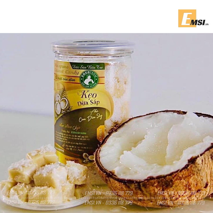 Đặc sản: Kẹo Dừa Sáp Hoa Tuyết đủ vị hủ 400gr