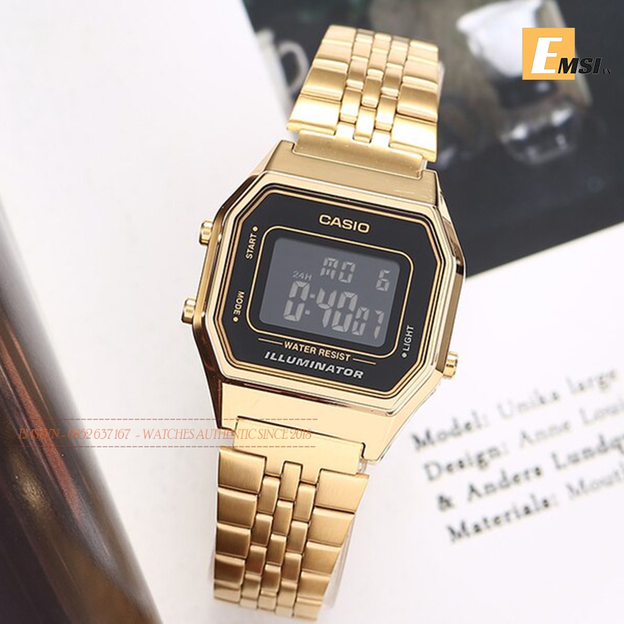 Casio LA680WGA-1BDF - Đồng Hồ Unisex - Điện Tử - Size Mặt 28.5mm - Kính Nhựa EMSI.VN