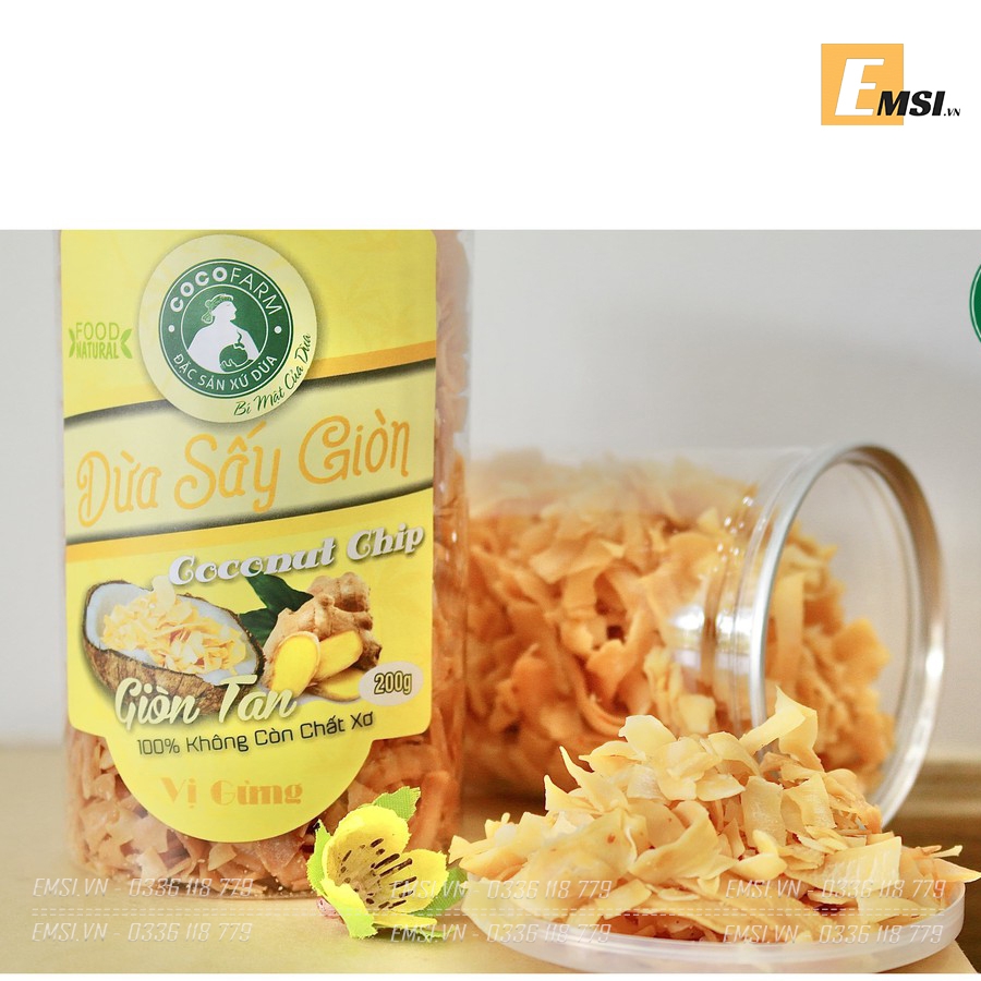 Đặc sản: Dừa sấy giòn đủ vị hủ 200gr