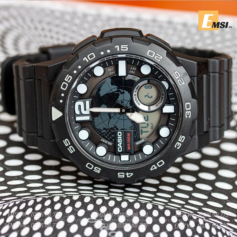 Casio AEQ-100W-1A - Đồng Hồ Nam - Điện Tử - Kính Nhựa - Size Mặt 48mm - Bảo Hành 5 Năm - Chính Hãng -Emsi.vn