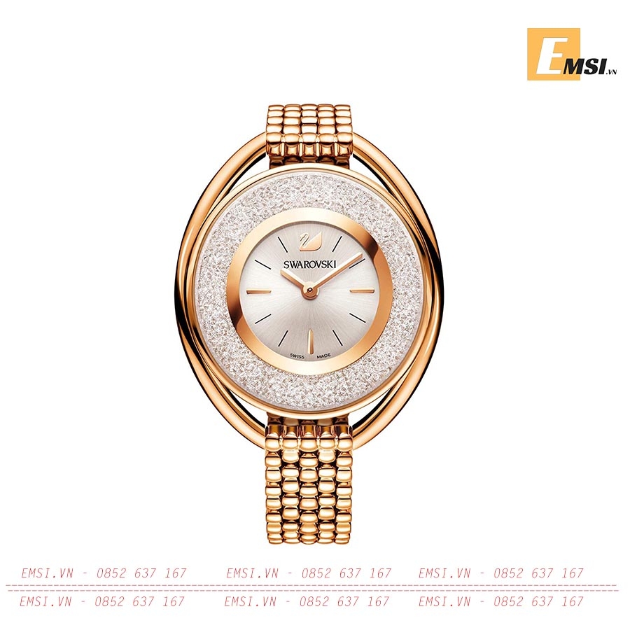 Đồng Hồ Swarovski Crystalline Oval Gold Tone Bracelet Watch 5200339