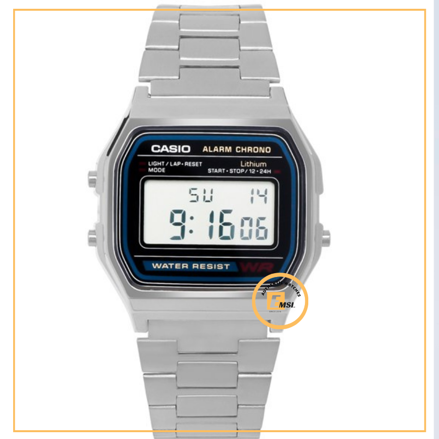 Casio A158WA-1D - Đồng Hồ Unisex - Điện Tử - Kính Nhựa - Size Mặt 36mm EMSI.VN