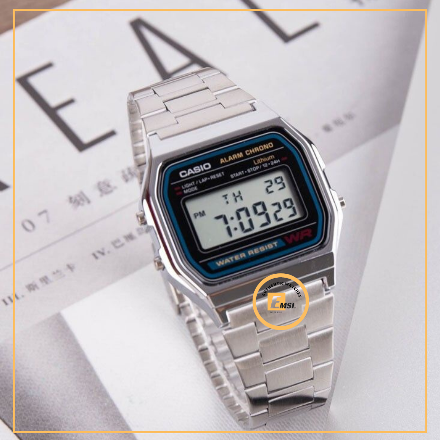 Casio A158WA-1D - Đồng Hồ Unisex - Điện Tử - Kính Nhựa - Size Mặt 36mm EMSI.VN