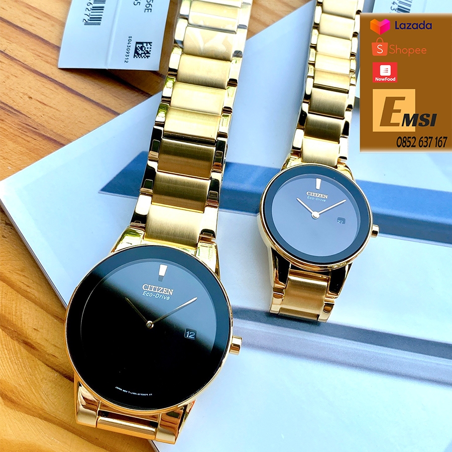 Đồng hồ cặp Citizen Eco Drive Axiom AU1062-56E & GA1052-55E