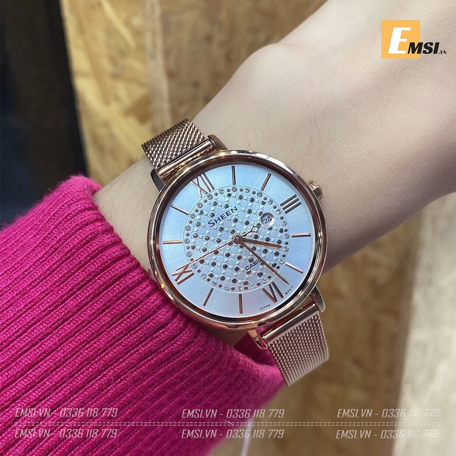 Đồng Hồ Casio Sheen SHE-4059PGM-7AUDF - Dây Kim Loại