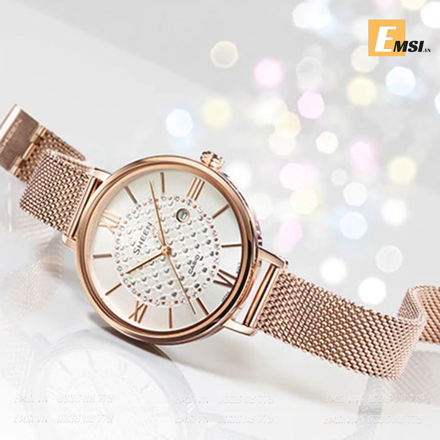 Đồng Hồ Casio Sheen SHE-4059PGM-7AUDF - Dây Kim Loại