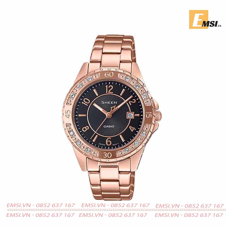Casio Sheen SHE-4532PG-1AUDF - Đồng Hồ Nữ - Pin / Quartz - Kính Sapphire - Size Mặt 35mm - Bảo Hành 5 Năm - Chính Hãng - Emsi.vn