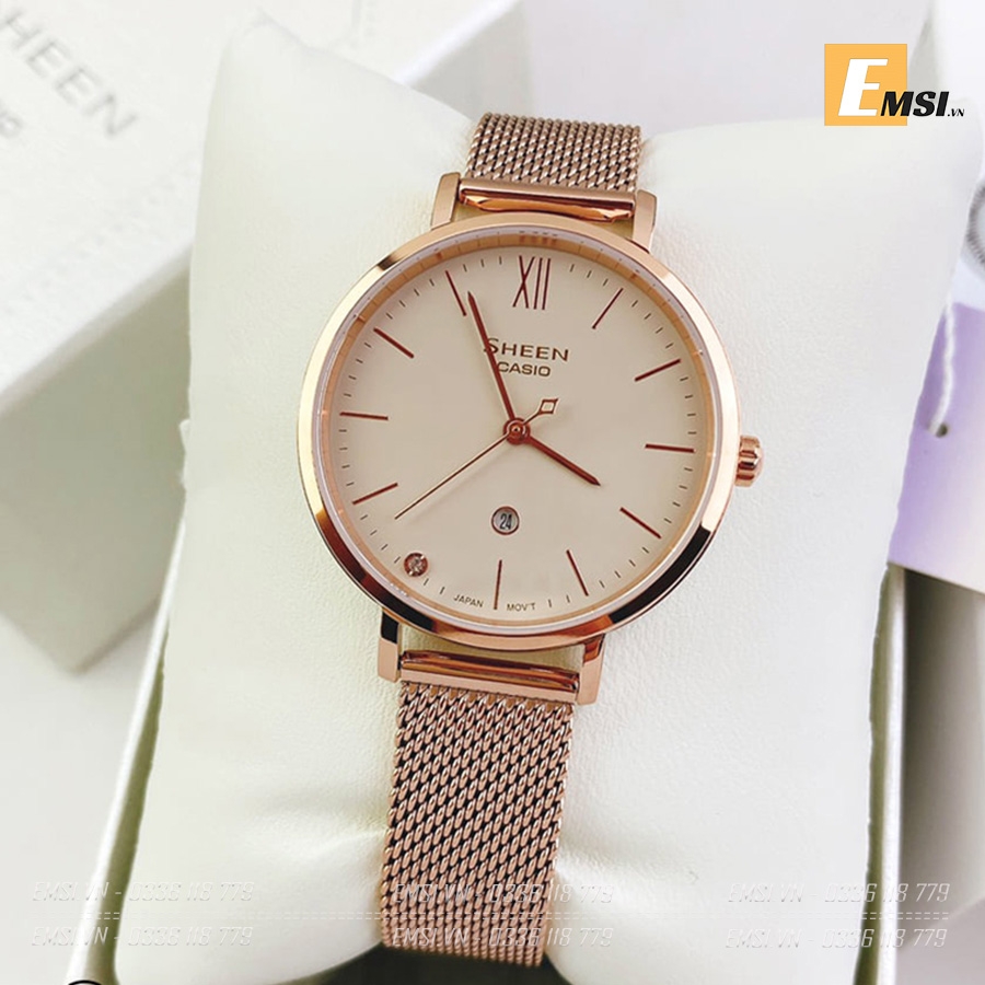 SHE-4539CGM-4A | SHEEN | Đồng Hồ Casio | Kính Sapphire | Chống Nước WR50M