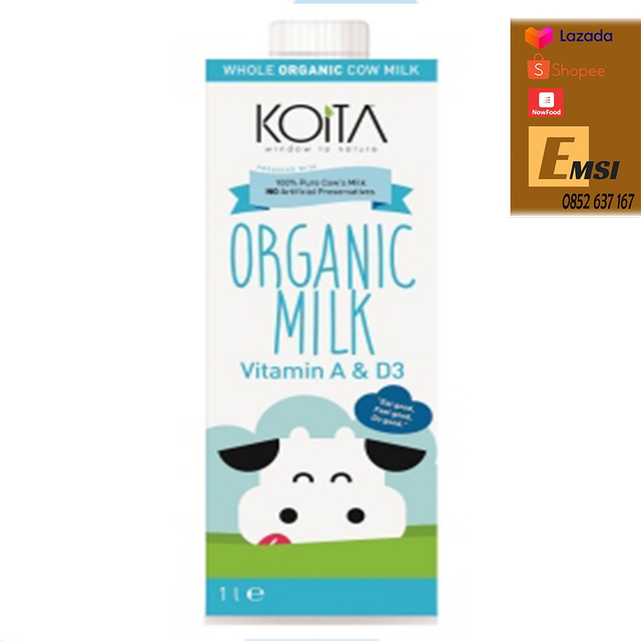 Sữa tươi hữu cơ Koita nguyên kem 1L (sữa bò)