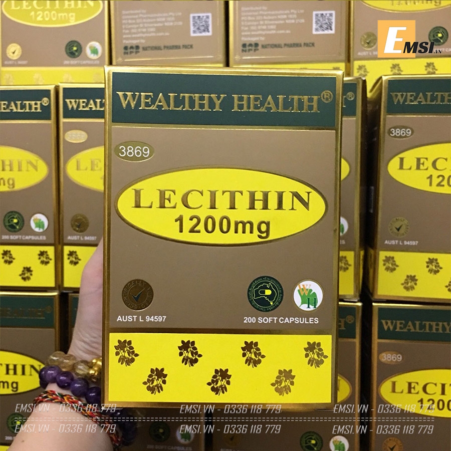 Viên Uống Mầm Đậu Nành Lecithin Wealthy Health 1200mg Úc