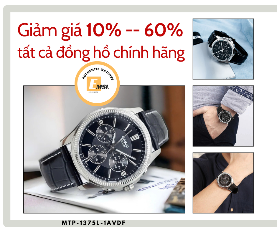 Casio MTP-1375L-1AVDF - Đồng Hồ Nam - Pin / Quartz - Kính Khoáng - Size Mặt 42mm - Bảo Hành 5 Năm - Chính Hãng