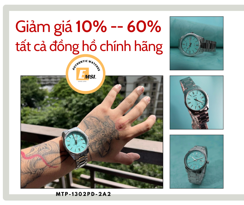 Casio - Đồng hồ Nam MTP-1302PD-2A2 Size 38.5mm