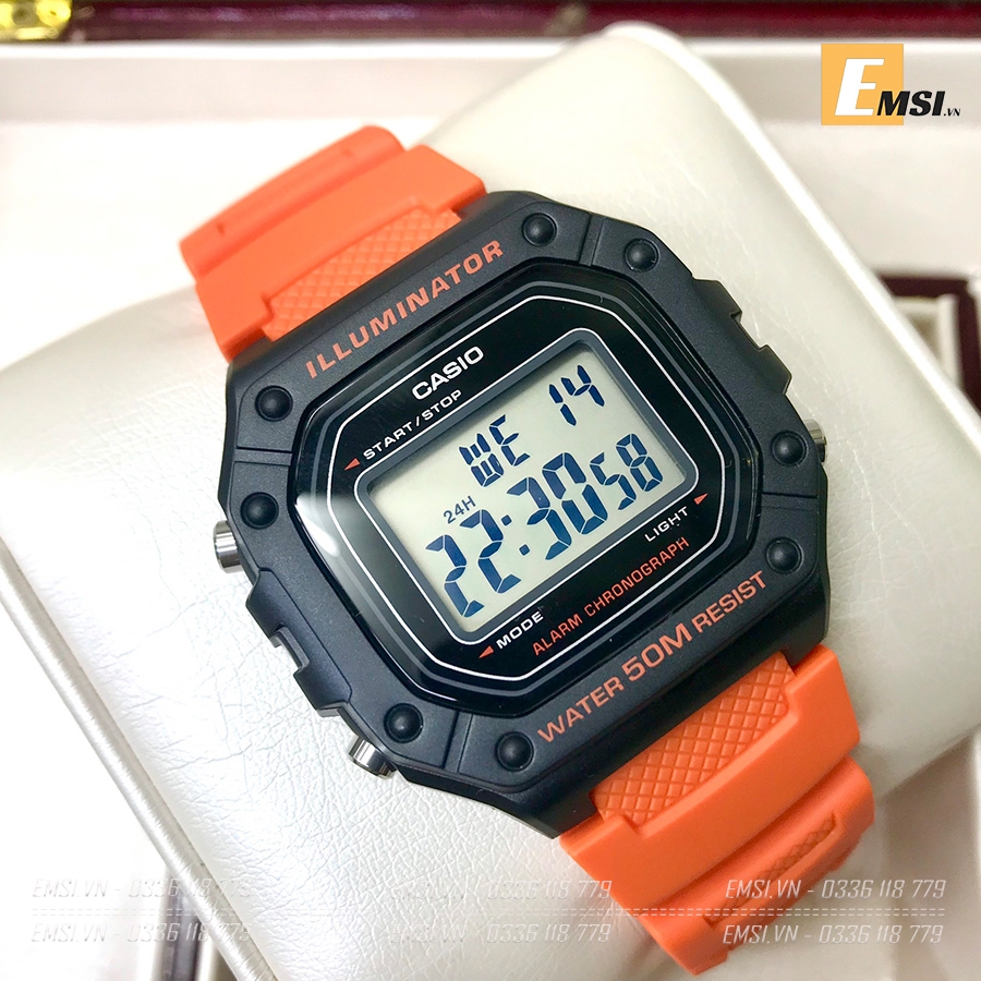 Casio W-218H-4B2VDF - Đồng Hồ Nam - Điện Tử - Kính Nhựa - Size Mặt 43mm - Bảo Hành 5 Năm - Chính Hãng