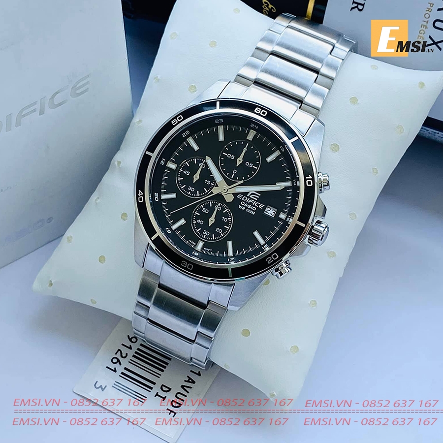 Đồng hồ Nam Casio Edifice EFR-526D-1AV -  Dây kim loại - Mặt đen Viền đen
