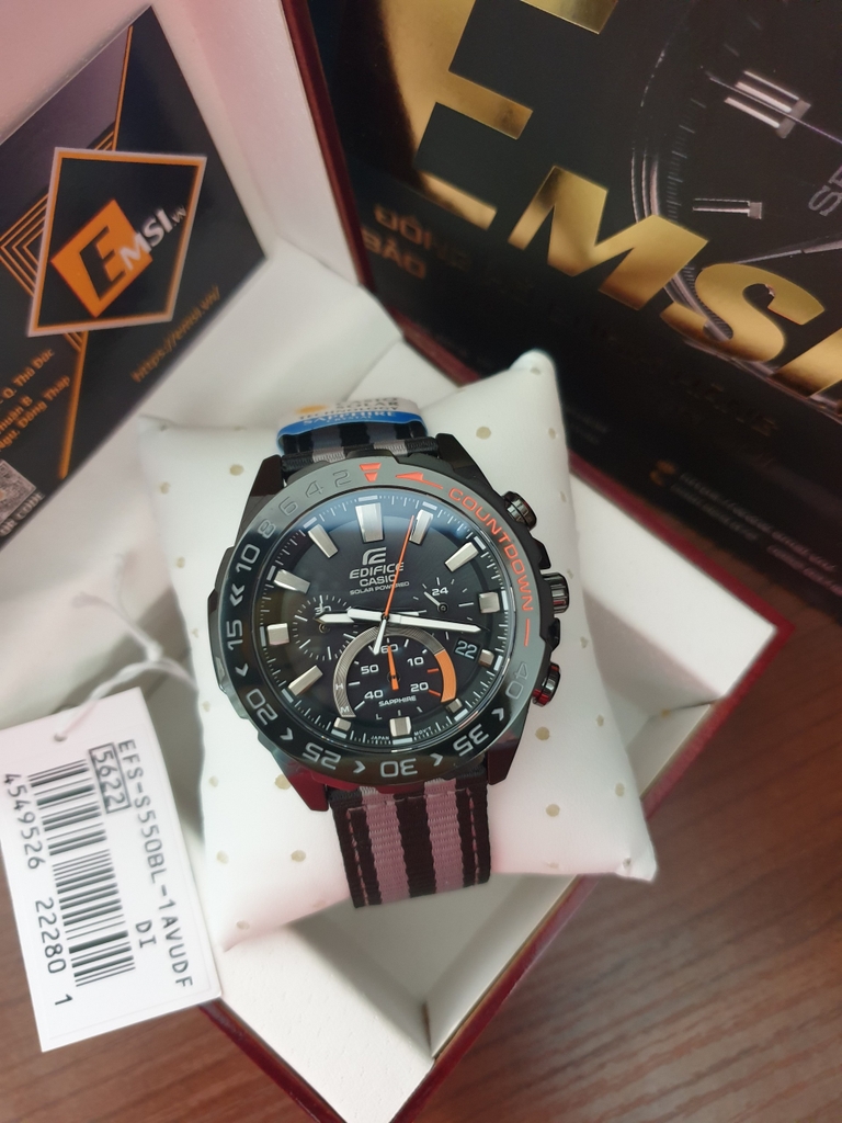 Casio Edifice EFS-S550BL-1AVUDF - Đồng Hồ Nam - Năng Lượng Mặt Trời - Kính Sapphire - Size Mặt 47mm EMSI.VN
