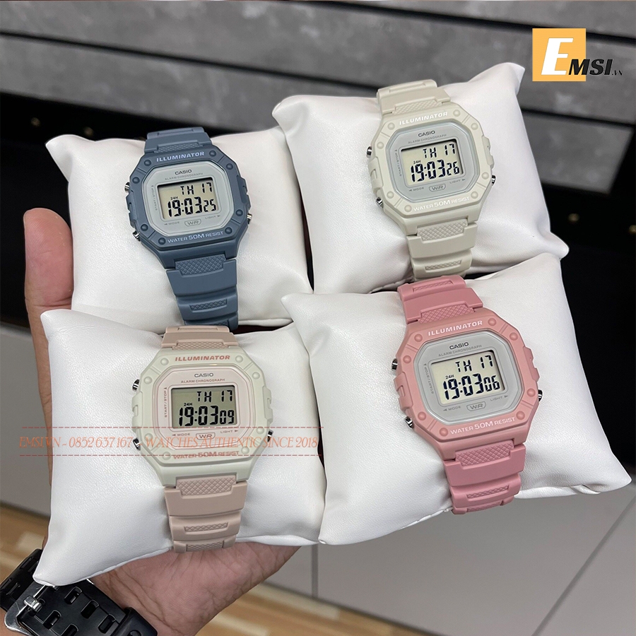 Casio W-218HC-2AVDF - Đồng hồ nam - Kính nhựa - Pin / Quartz - Size mặt 44mm - Bảo Hành 5 Năm - Chính Hãng - Emsi.vn