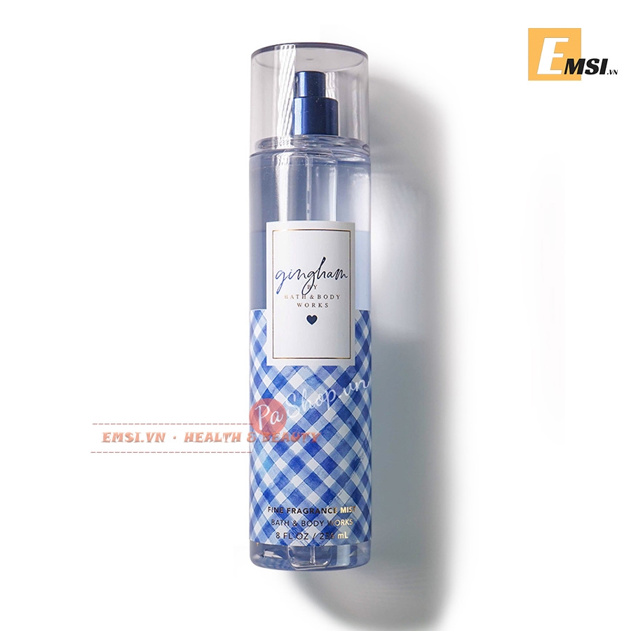 Xịt Thơm Toàn Thân Body Mist Bath And Body Works Gingham Xanh Mùi Hương Nhẹ Nhàng Trẻ Trung Sang Chảnh 236ml