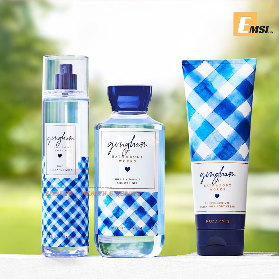 Xịt Thơm Toàn Thân Body Mist Bath And Body Works Gingham Xanh Mùi Hương Nhẹ Nhàng Trẻ Trung Sang Chảnh 236ml