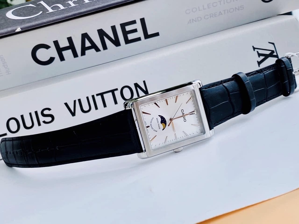 Đồng hồ nam Casio Moonphase MTP-M105L-1AVDF | Dây Da | Chu Kỳ Mặt Trăng