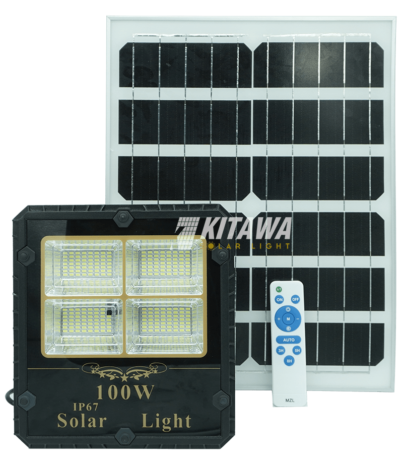 Đèn pha năng lượng mặt trời 100W tấm pin MONO cao cấp DP2100