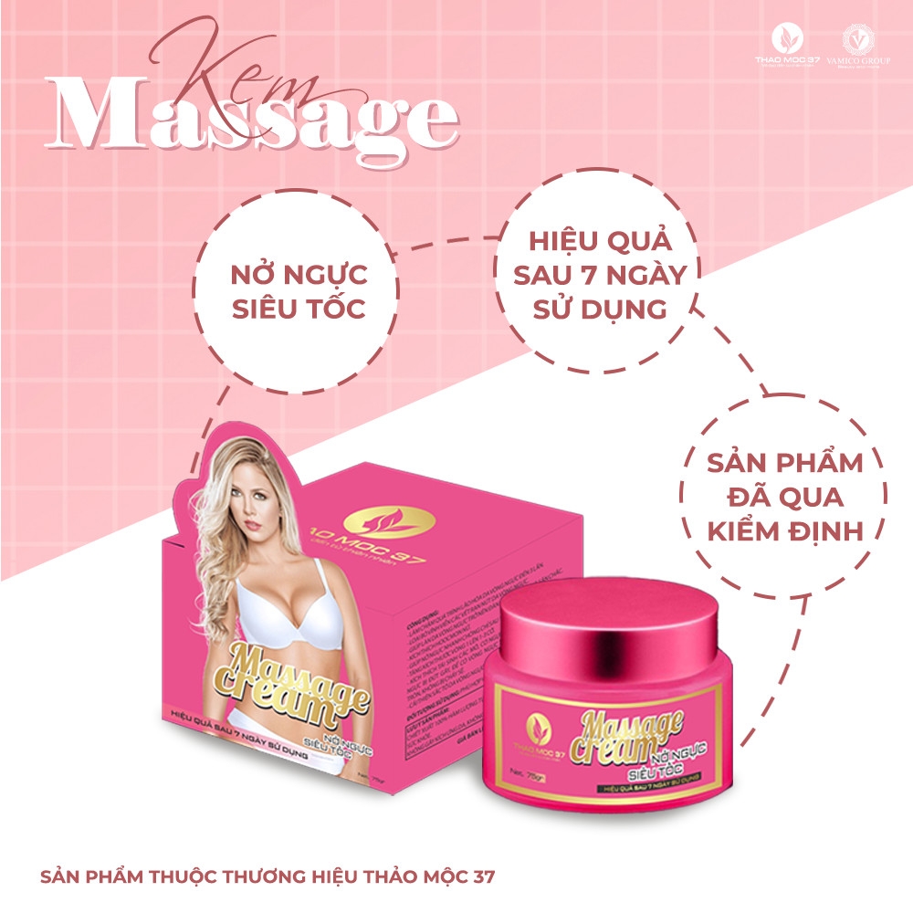 MASSAGE CREAM NỞ NGỰC THẢO MỘC 37 - NỞ NGỰC SIÊU TỐC