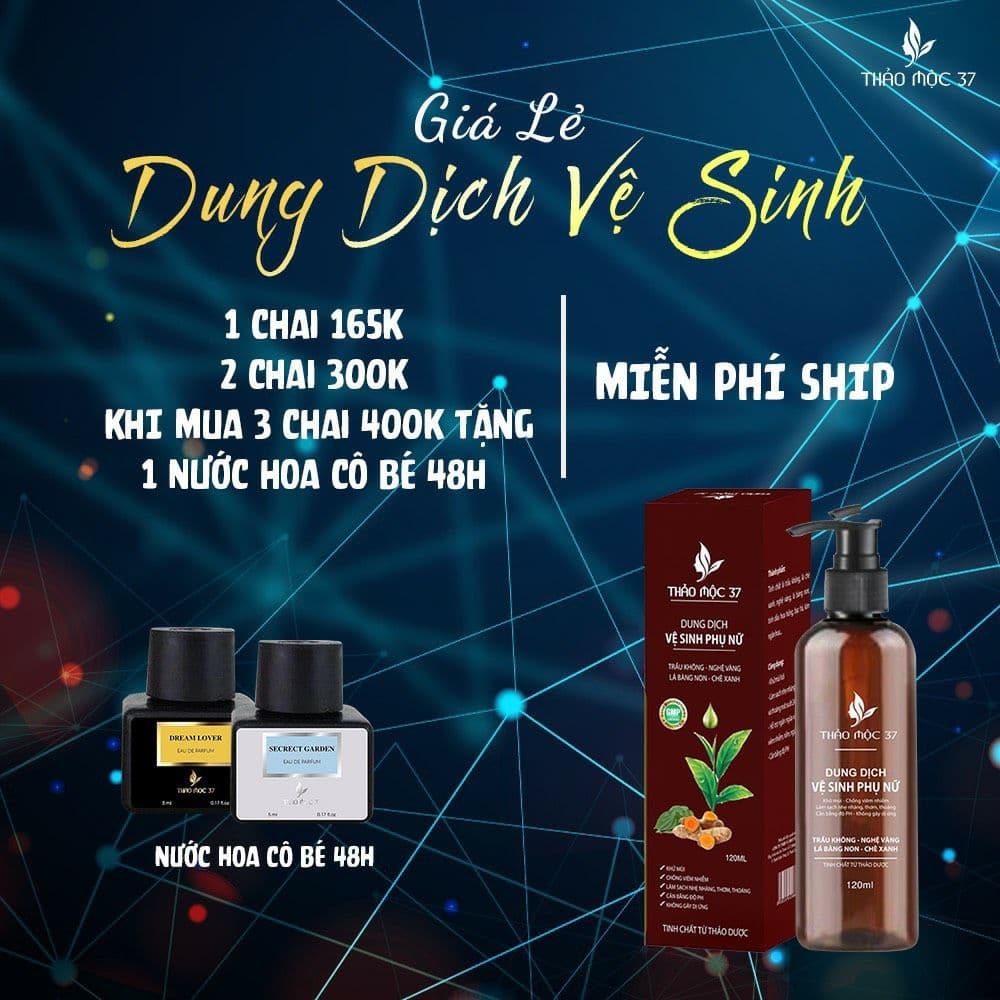 DUNG DỊCH VỆ SINH PHỤ NỮ THẢO MỘC 37