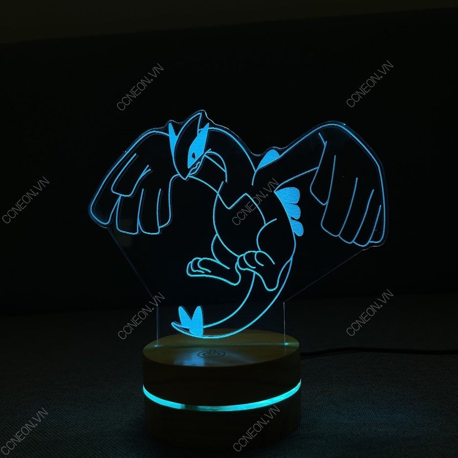 Đèn Led 3D để bàn LUGIA V1 - Đèn Led 3D để bàn Pokemon
