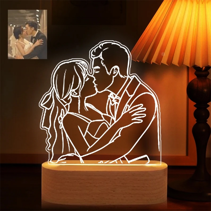 Đèn Led 3D Khắc Hình Theo Yêu Cầu -  Đèn Led 7 Màu, Đèn Ngủ Led 3d, Cảm Ứng , Điều Khiển Từ Xa