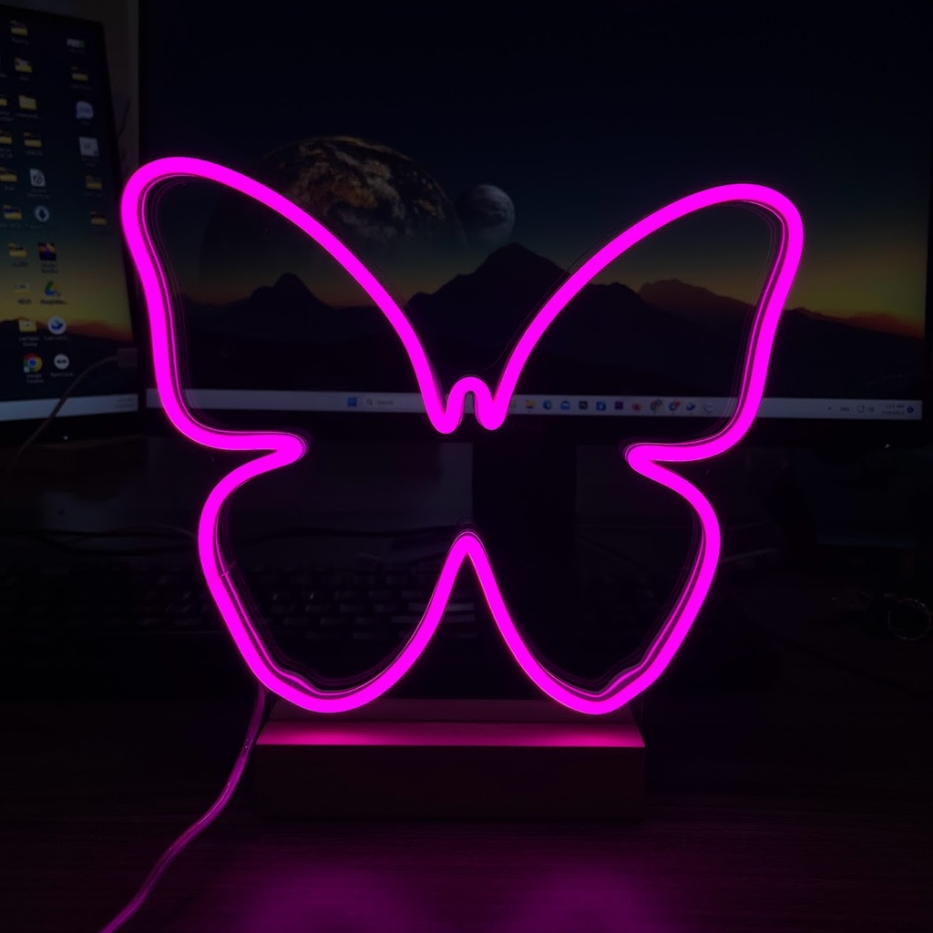 Đèn Trang Trí Led Neon Để Bàn Mẫu Con Bướm